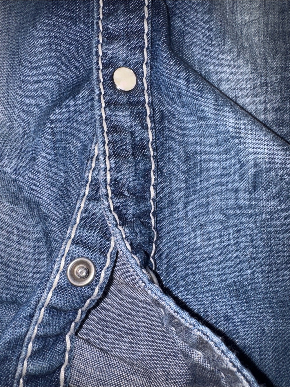 True Religion Women's Blue Denim Button-Down Shirt - Picture 10 of 10